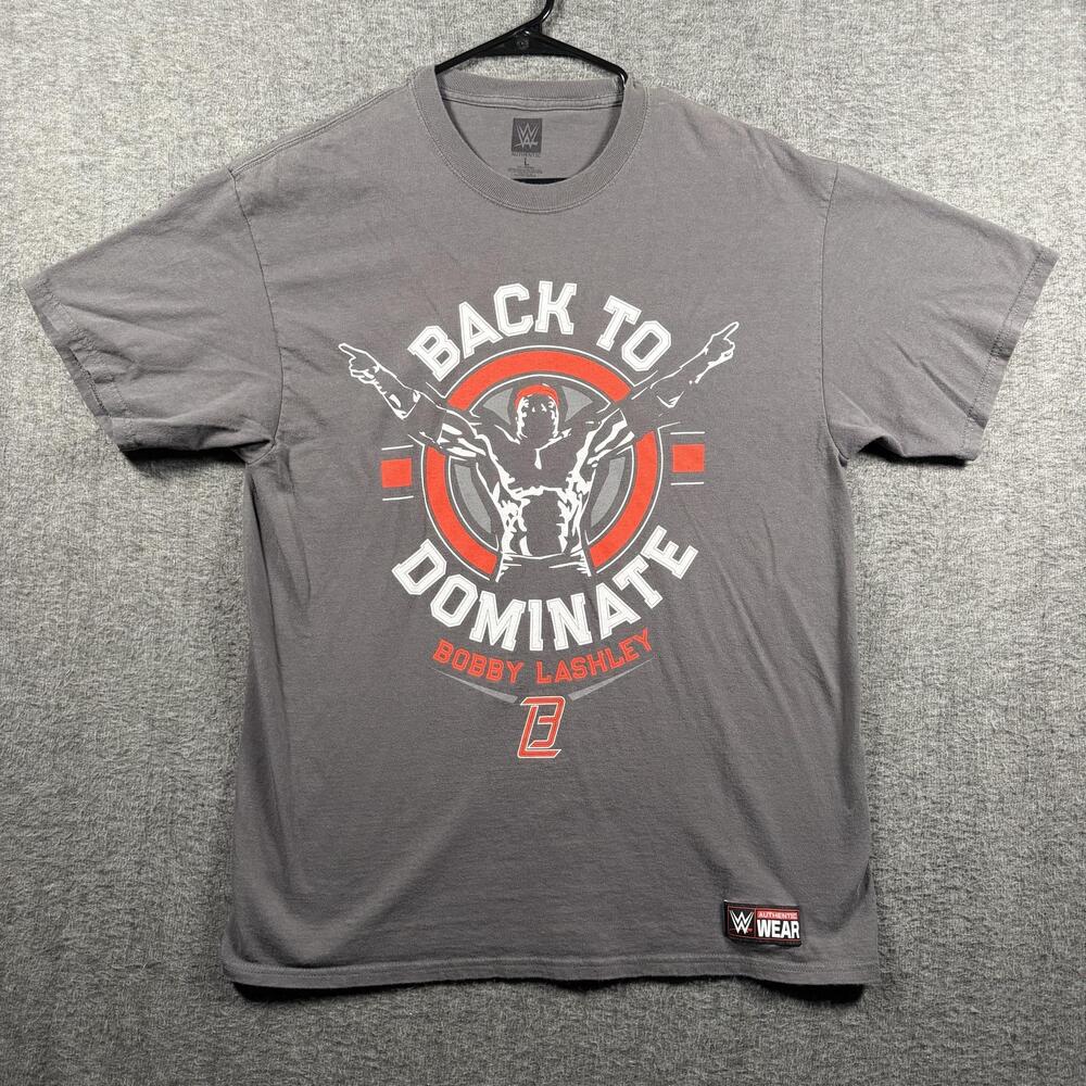 WWE Shirt Mens Large Gray Bobby Lashley Back To Dominate Wrestling OOP T-Shirt